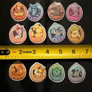 Lot of 12 Vinyl Pokémon Stickers
